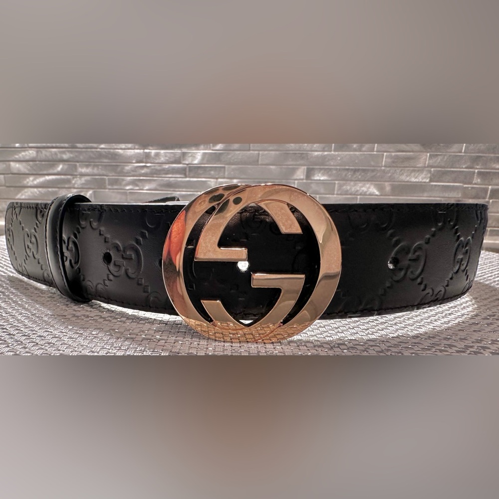 GUCCI Interlocking G Buckle Belt AUTHENTIC Sz80